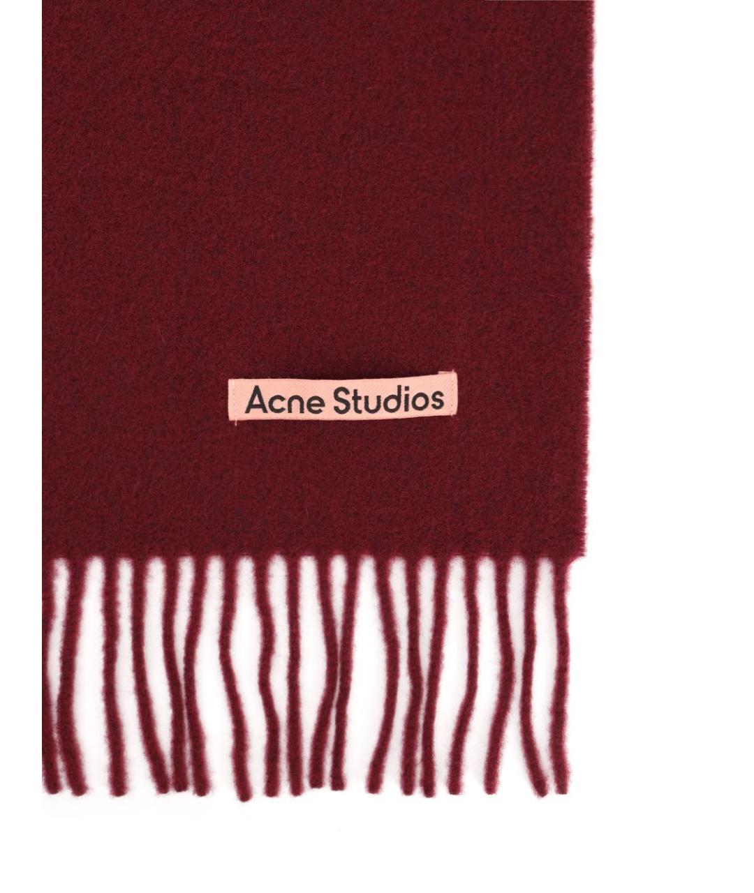 ACNE STUDIOS Бордовый шерстяной шарф, фото 2