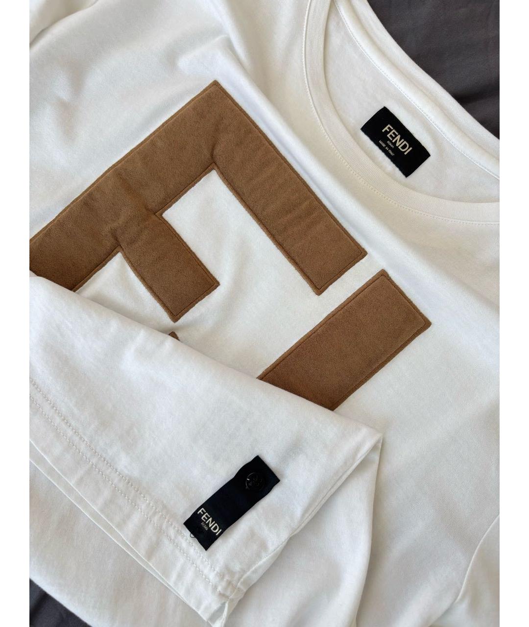 FENDI Белая хлопковая футболка, фото 2