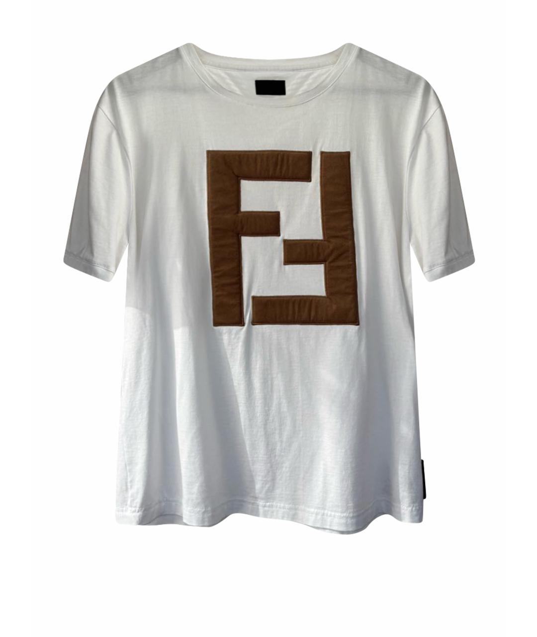 FENDI Белая хлопковая футболка, фото 1