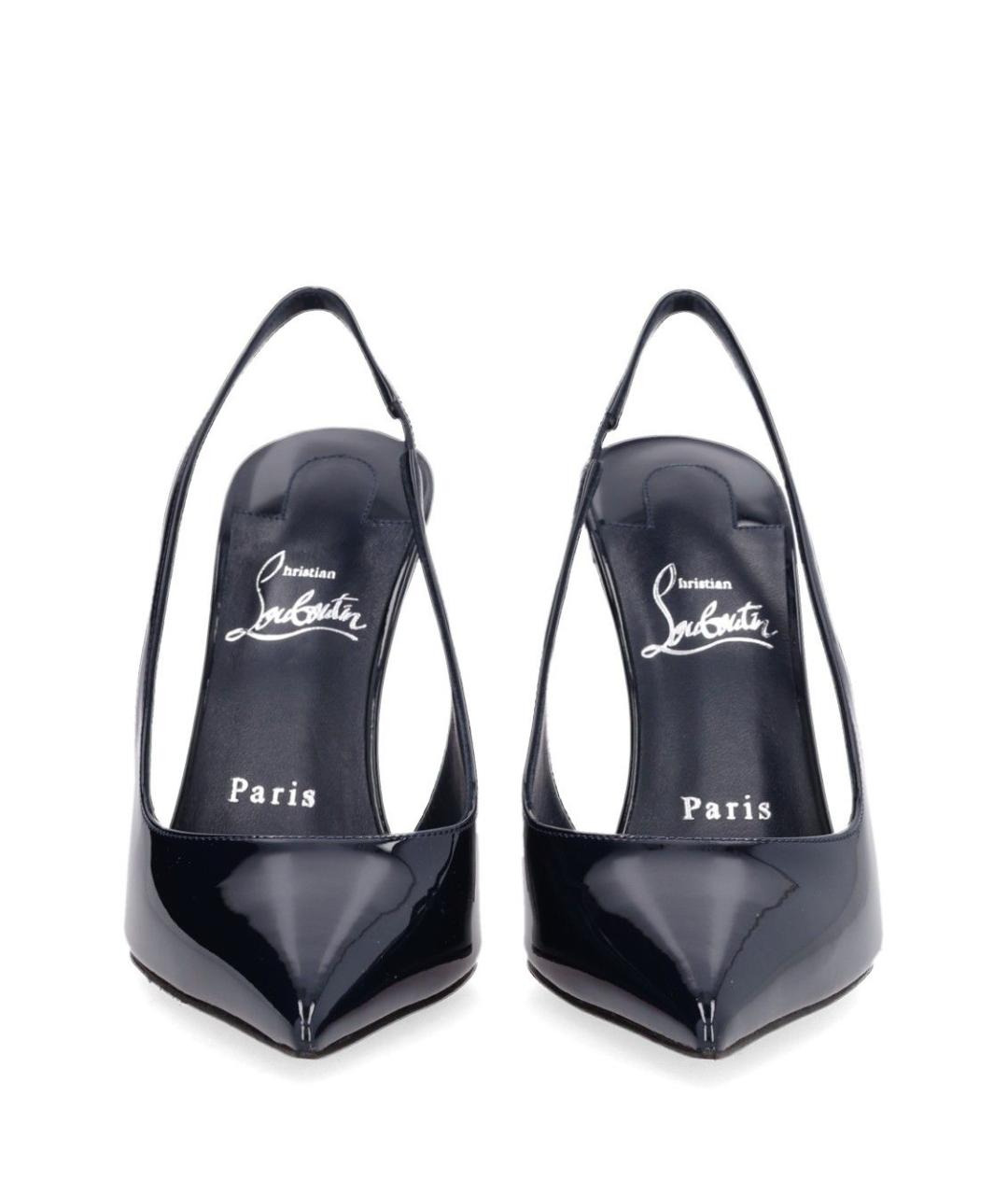 CHRISTIAN LOUBOUTIN Темно-синие кожаные туфли, фото 5