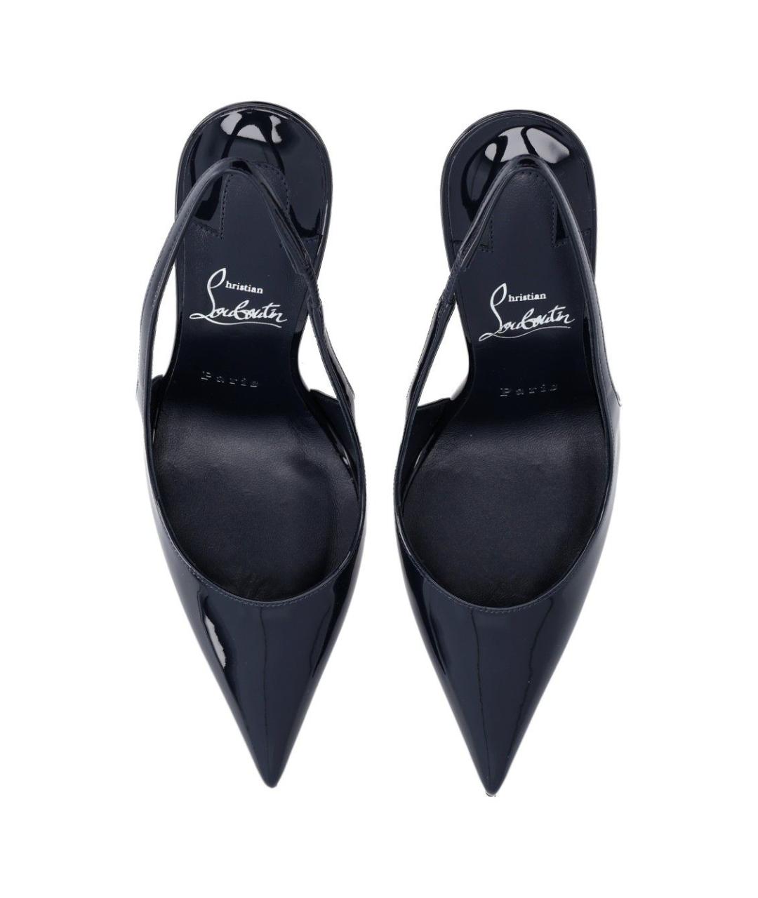 CHRISTIAN LOUBOUTIN Темно-синие кожаные туфли, фото 4
