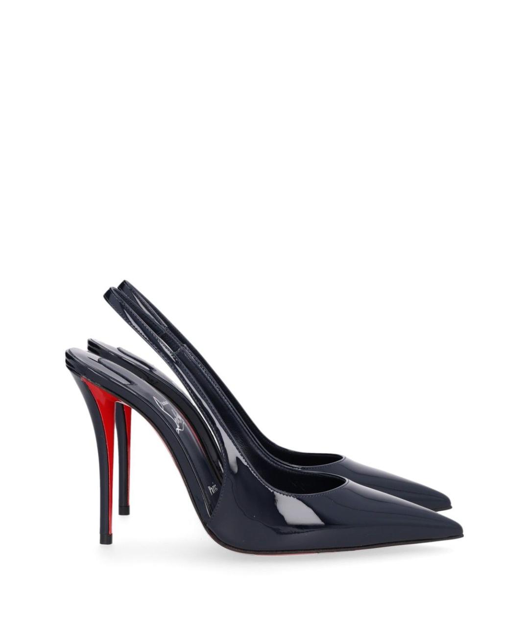 CHRISTIAN LOUBOUTIN Темно-синие кожаные туфли, фото 1