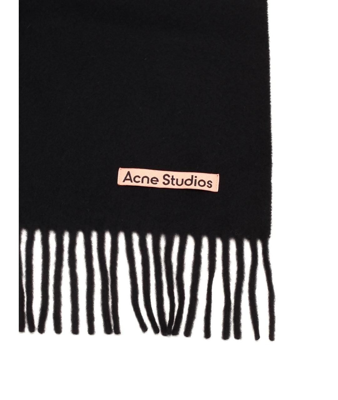 ACNE STUDIOS Черный шерстяной шарф, фото 2