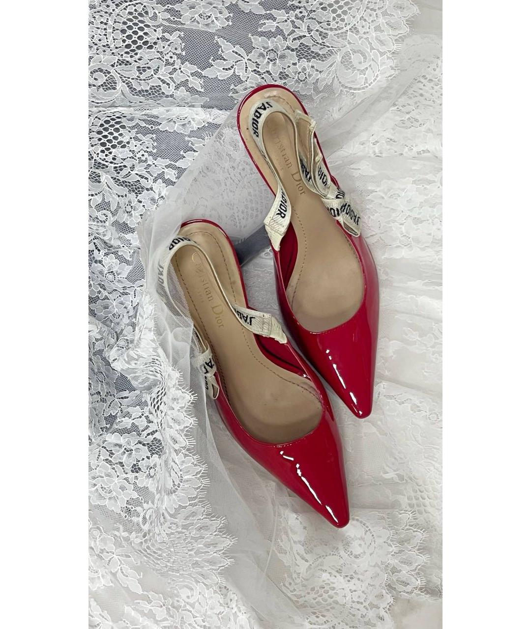 CHRISTIAN DIOR Красные туфли из лакированной кожи, фото 5