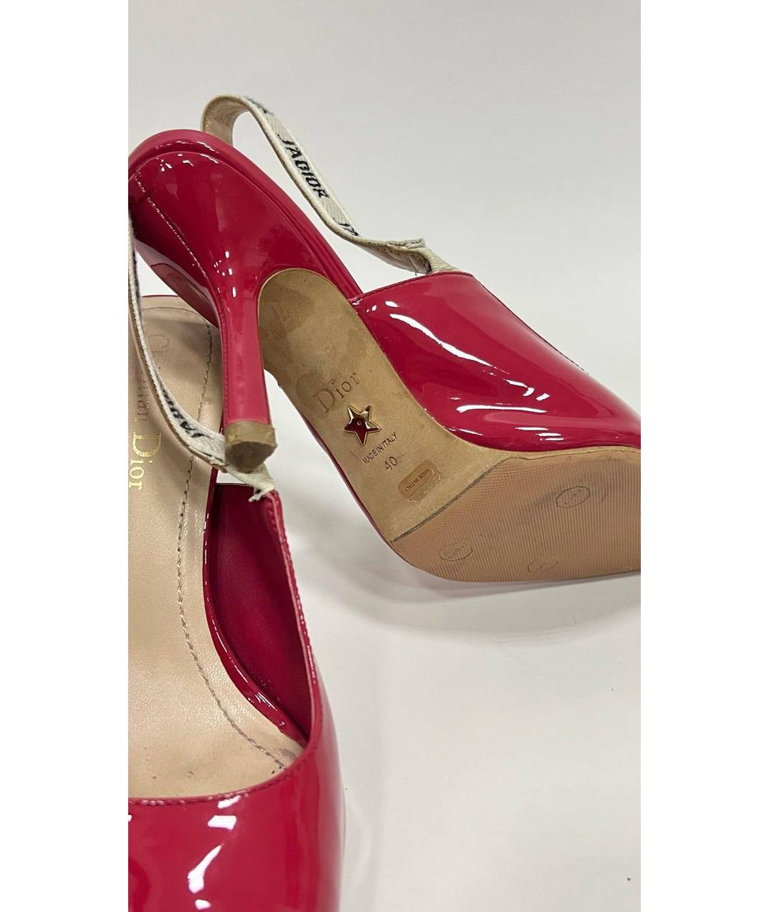 CHRISTIAN DIOR Красные туфли из лакированной кожи, фото 7