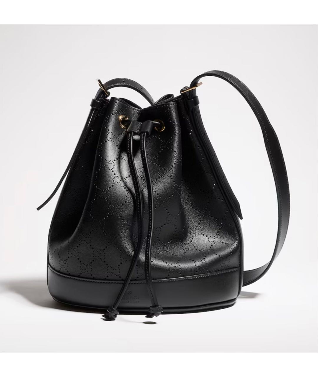 GUCCI Черная кожаная сумка через плечо, фото 6