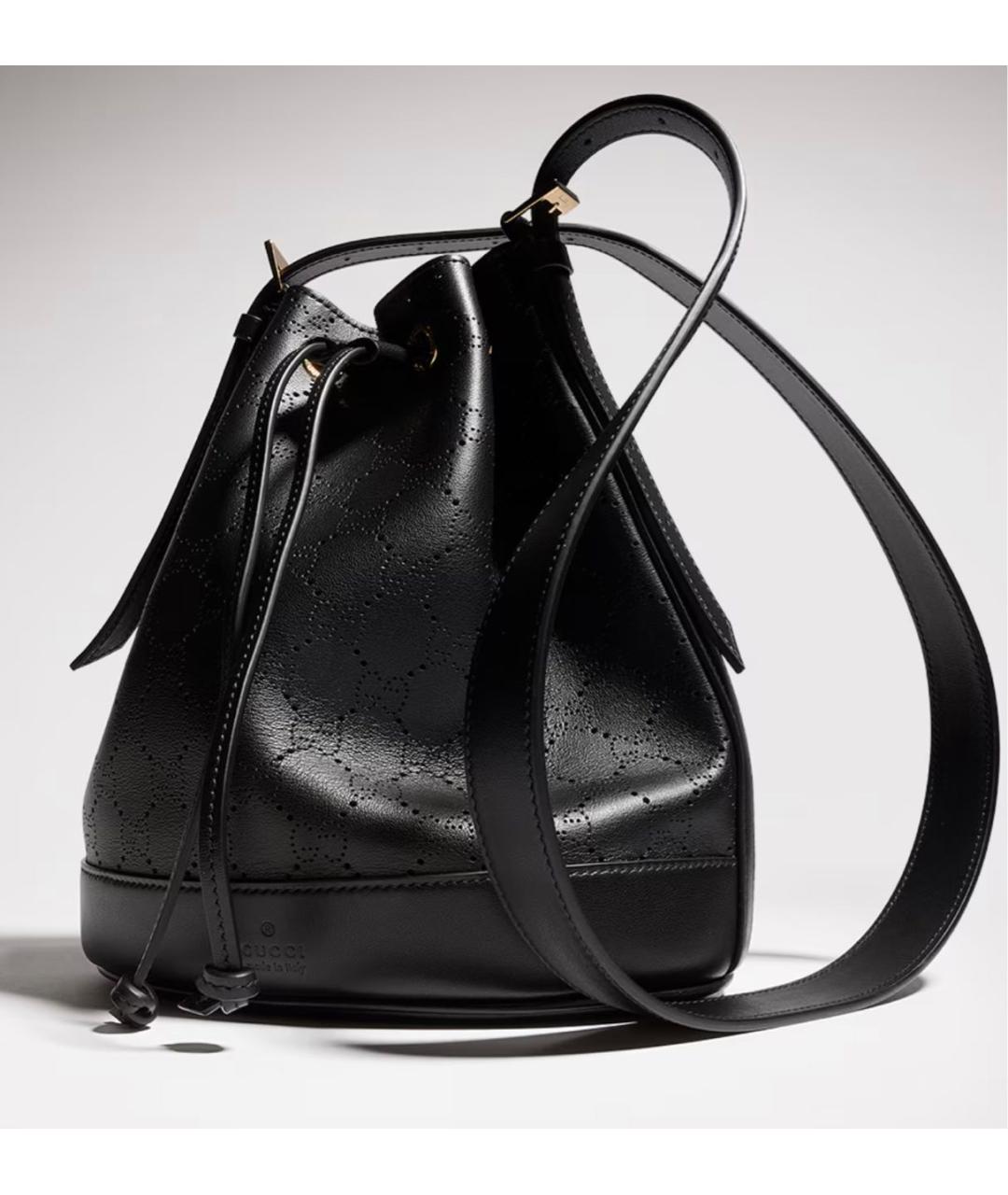 GUCCI Черная кожаная сумка через плечо, фото 2