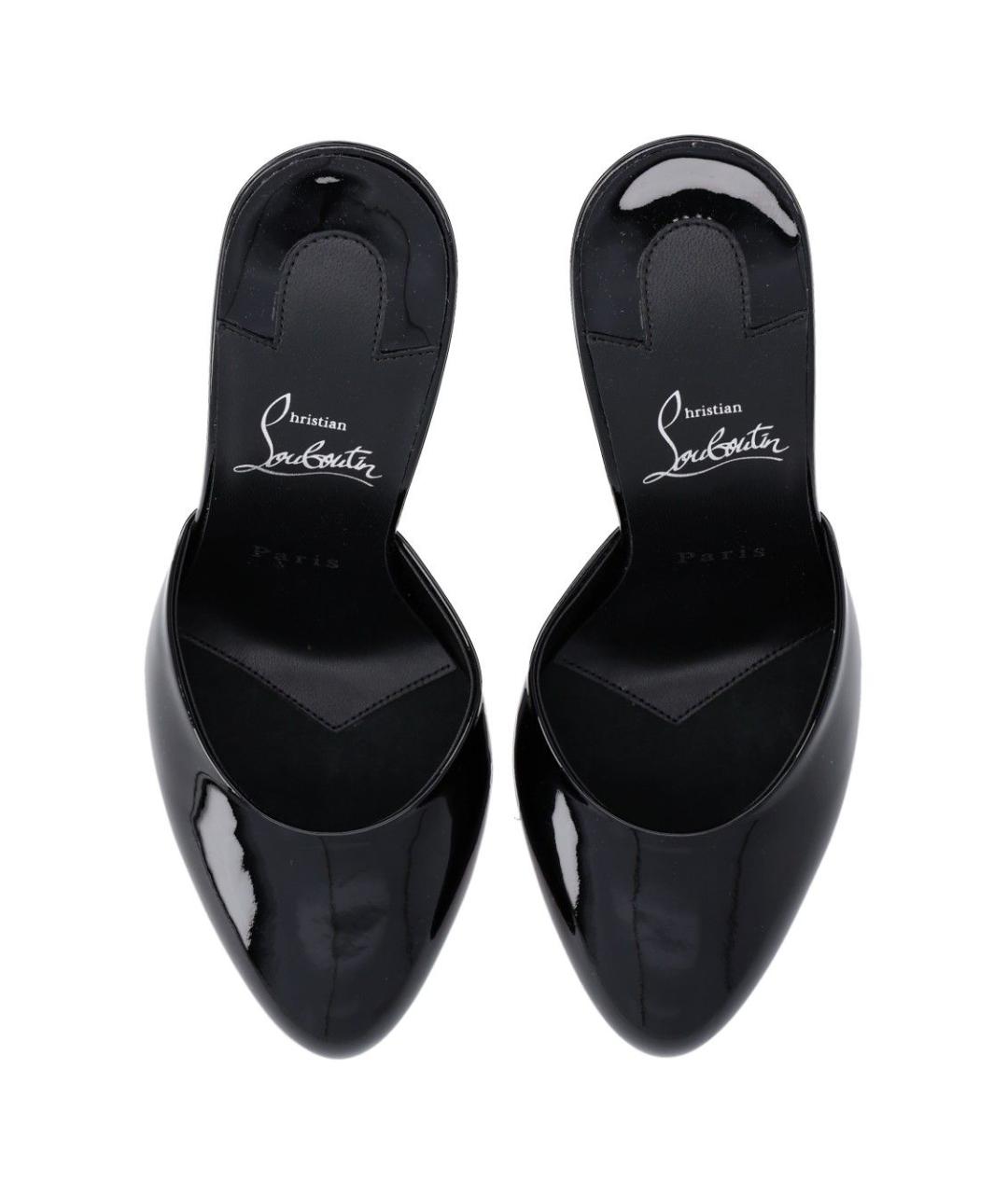 CHRISTIAN LOUBOUTIN Черные кожаные мюли, фото 4