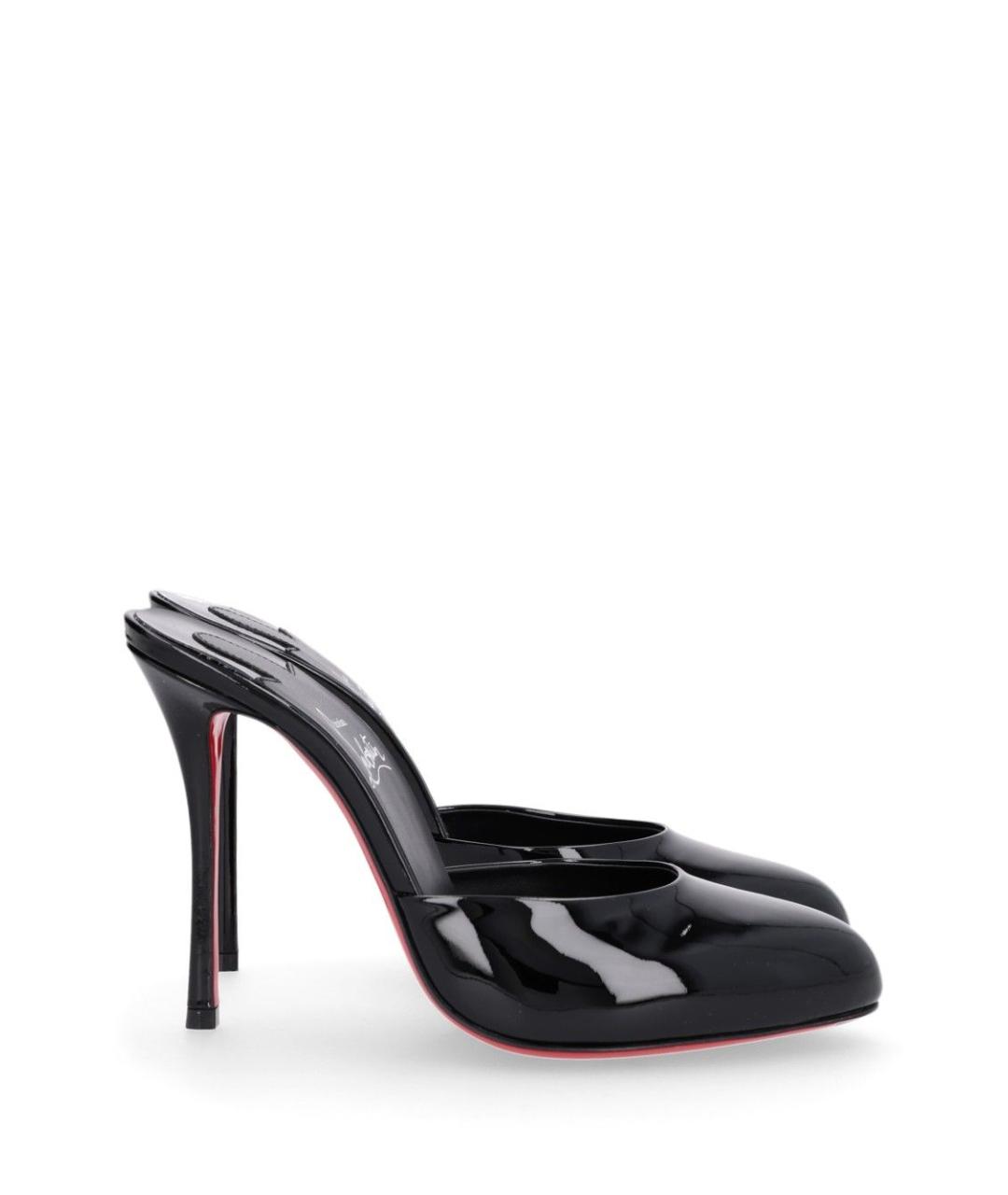 CHRISTIAN LOUBOUTIN Черные кожаные мюли, фото 1