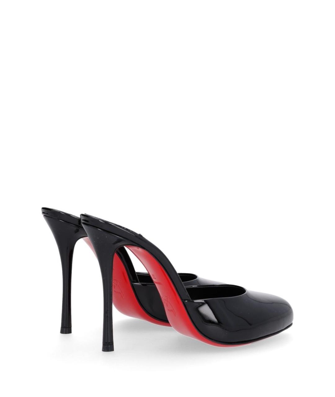 CHRISTIAN LOUBOUTIN Черные кожаные мюли, фото 3
