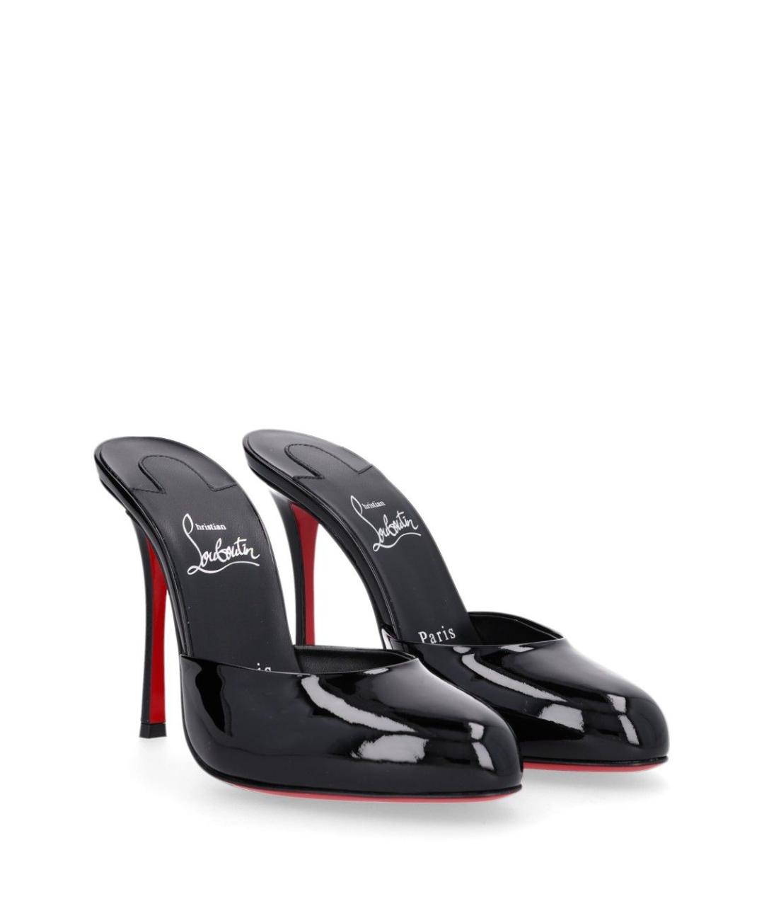 CHRISTIAN LOUBOUTIN Черные кожаные мюли, фото 2