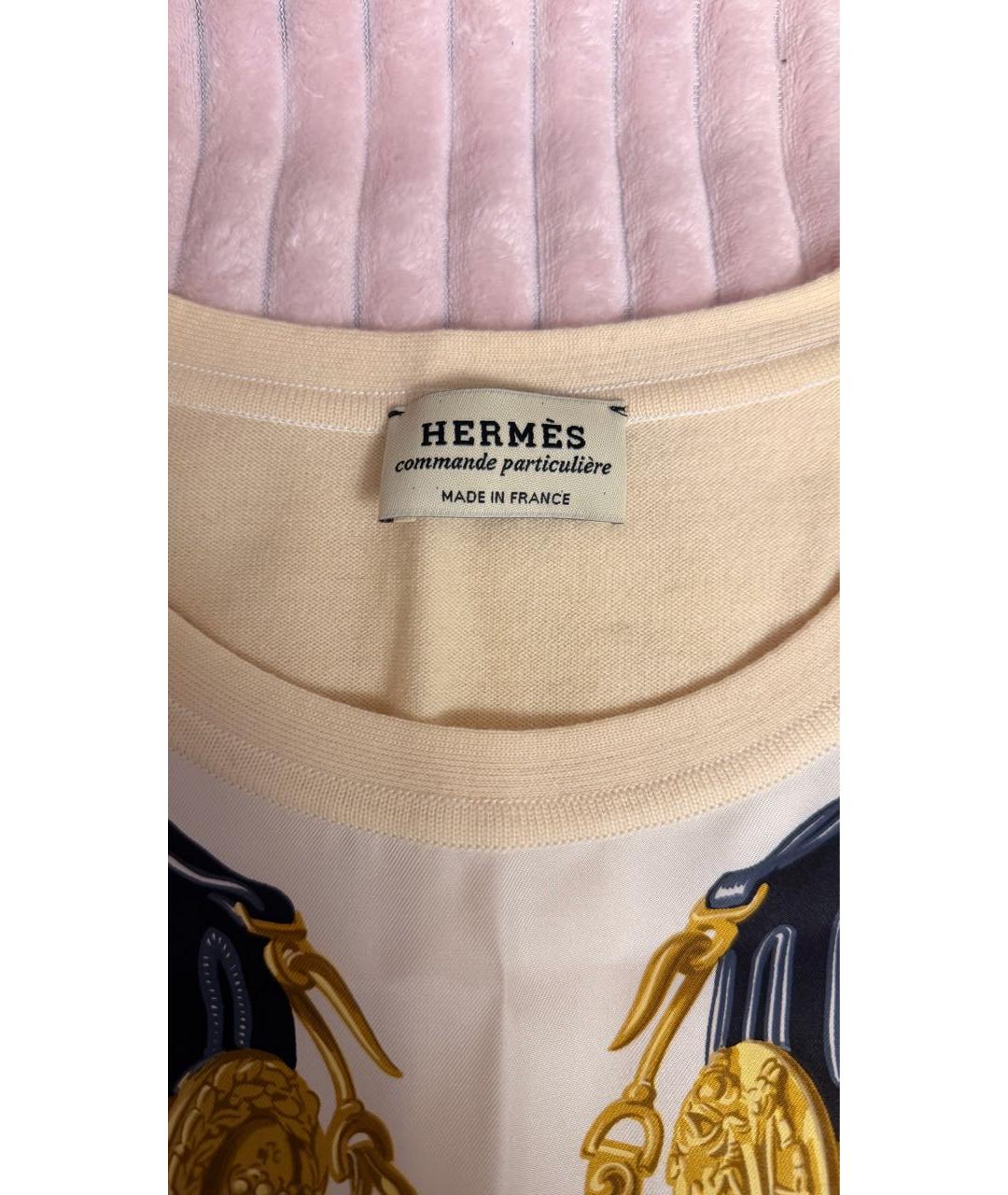 HERMES Бежевый шерстяной джемпер / свитер, фото 3