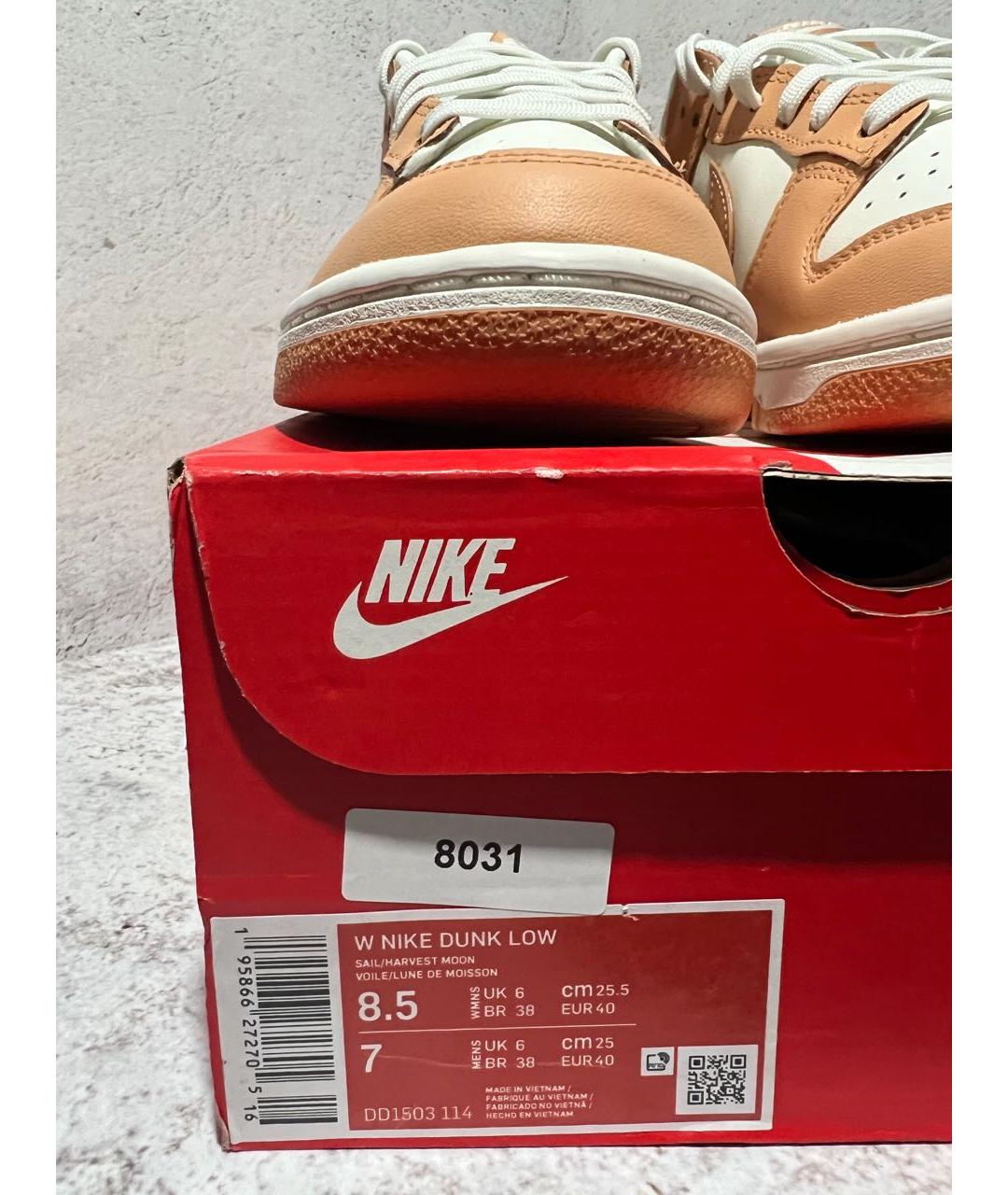 NIKE Бежевые кроссовки из искусственной кожи, фото 5