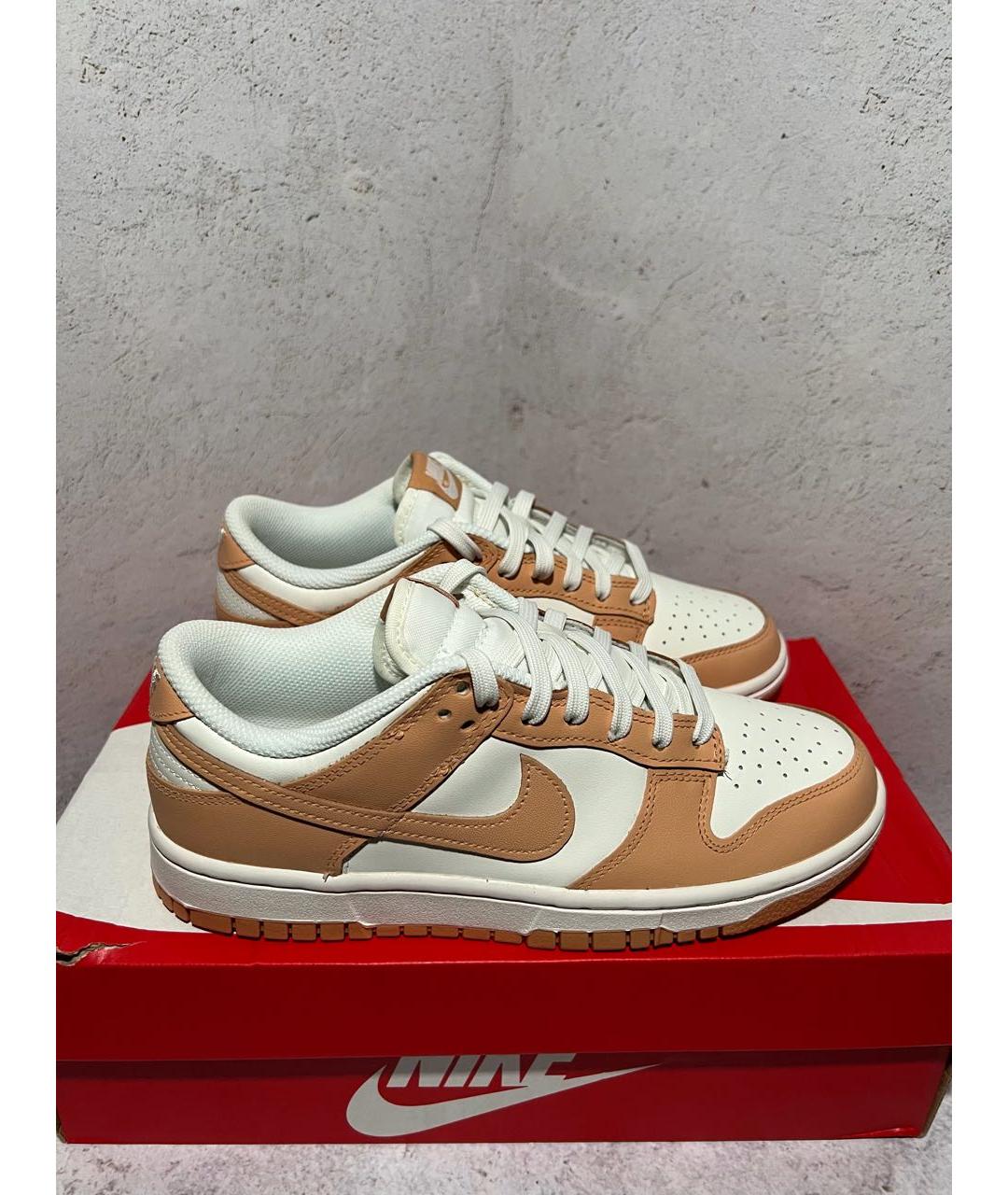 NIKE Бежевые кроссовки из искусственной кожи, фото 6