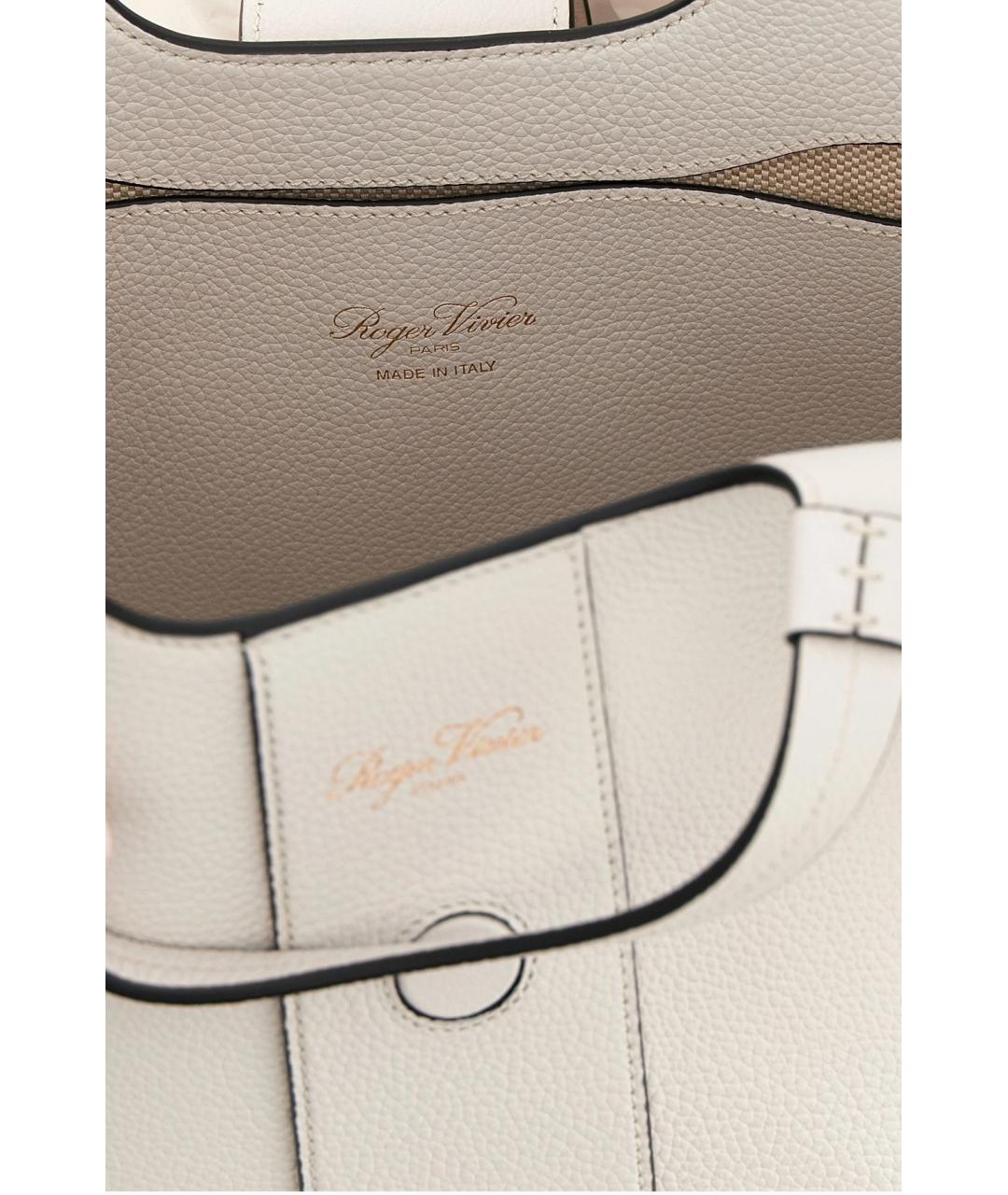 ROGER VIVIER Белая кожаная сумка тоут, фото 3