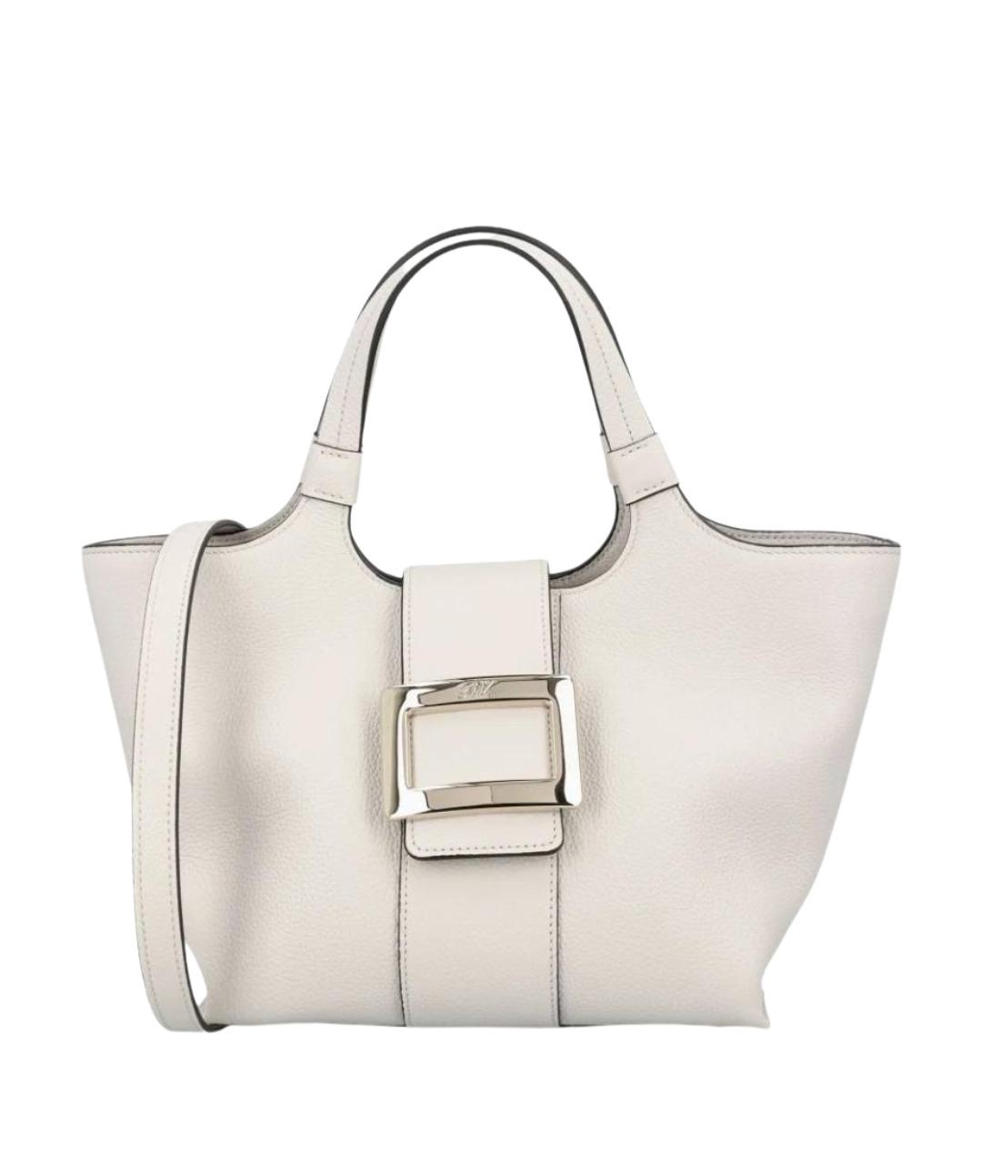 ROGER VIVIER Белая кожаная сумка тоут, фото 1