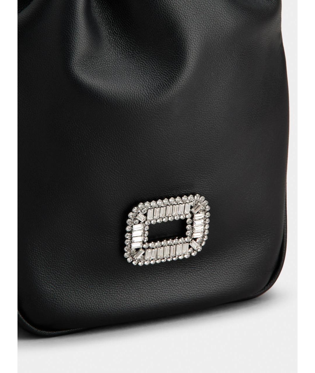 ROGER VIVIER Черная кожаная сумка через плечо, фото 5