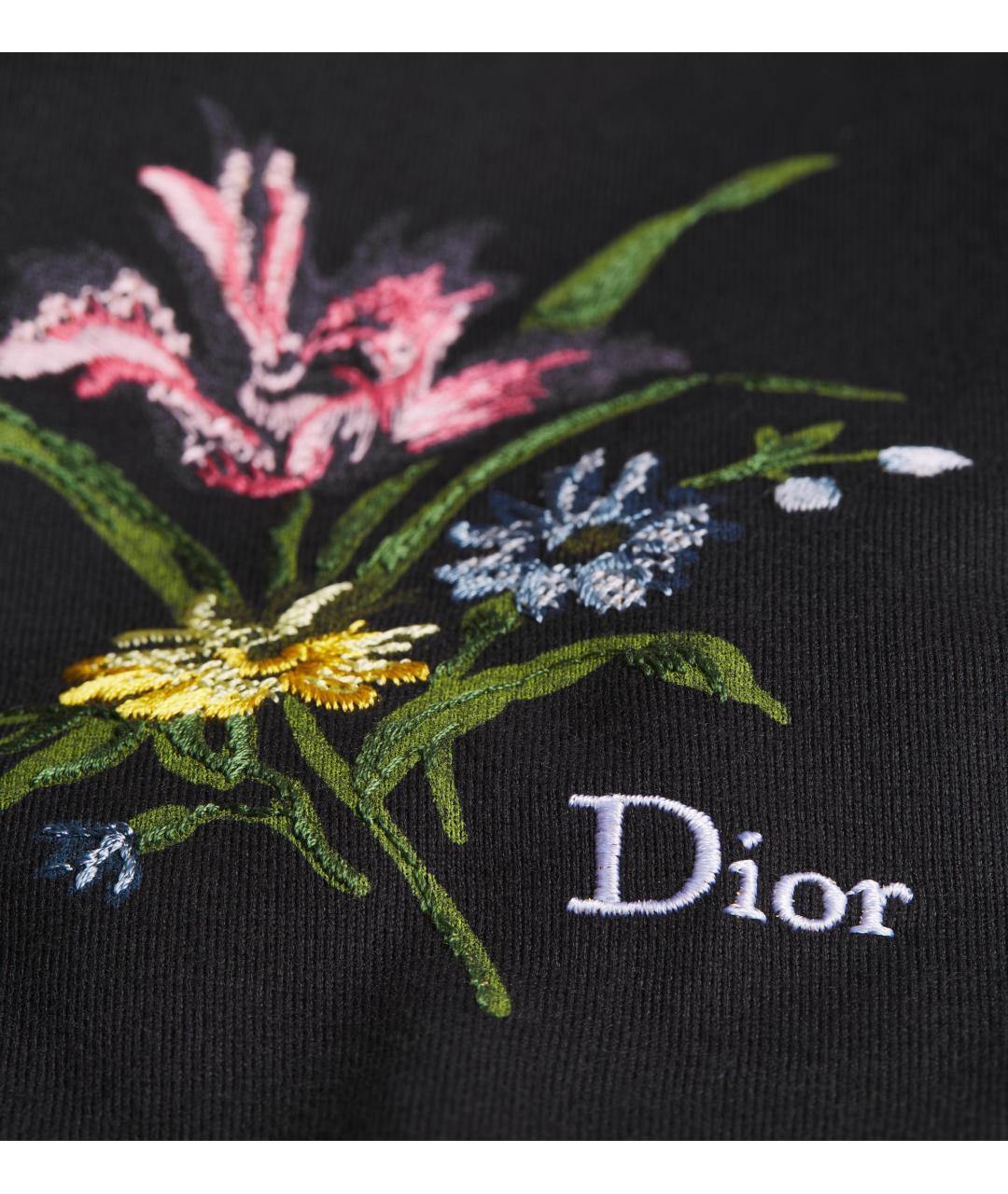 CHRISTIAN DIOR Черная хлопковая футболка, фото 2