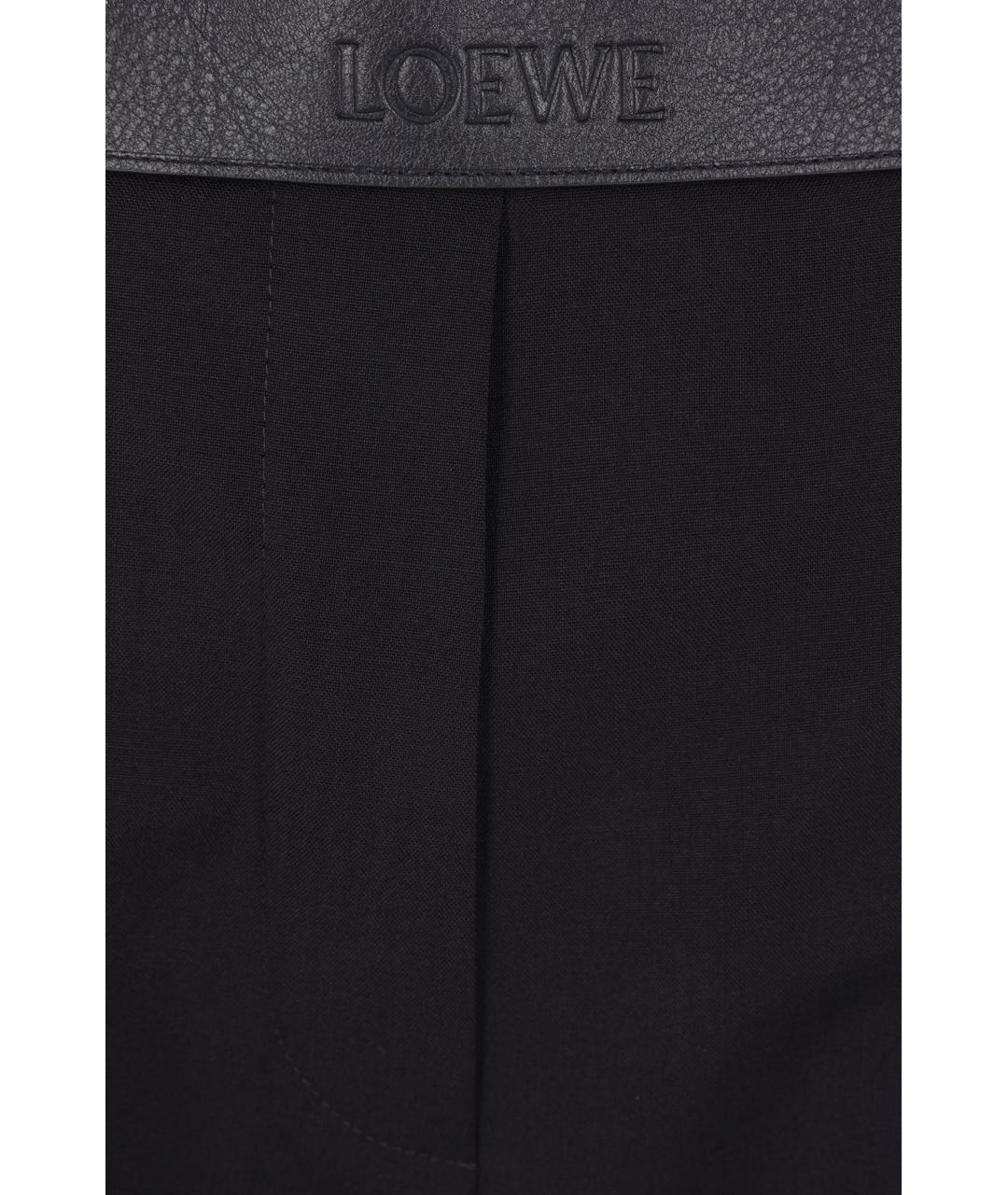 LOEWE Черные шерстяные прямые брюки, фото 3