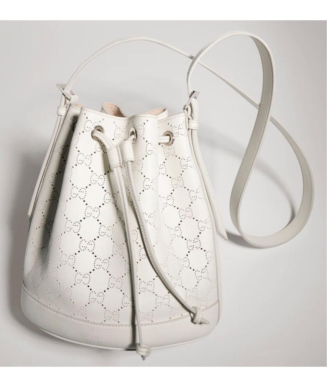 GUCCI Белая кожаная сумка через плечо, фото 2