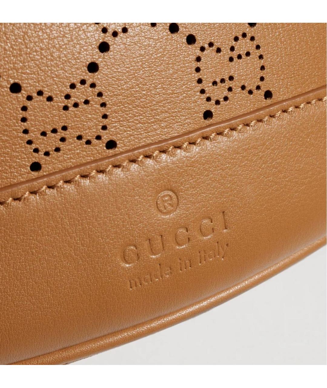 GUCCI Коричневая кожаная сумка через плечо, фото 2