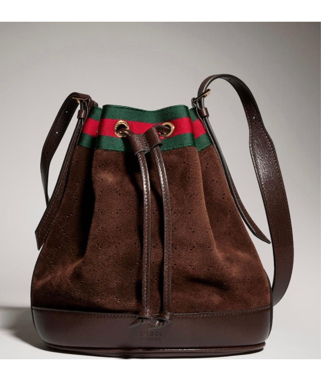 GUCCI Коричневая замшевая сумка через плечо, фото 6