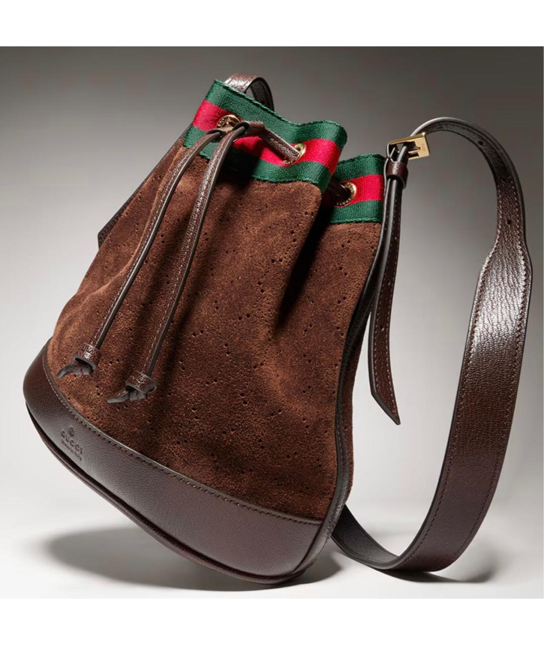 GUCCI Коричневая замшевая сумка через плечо, фото 2