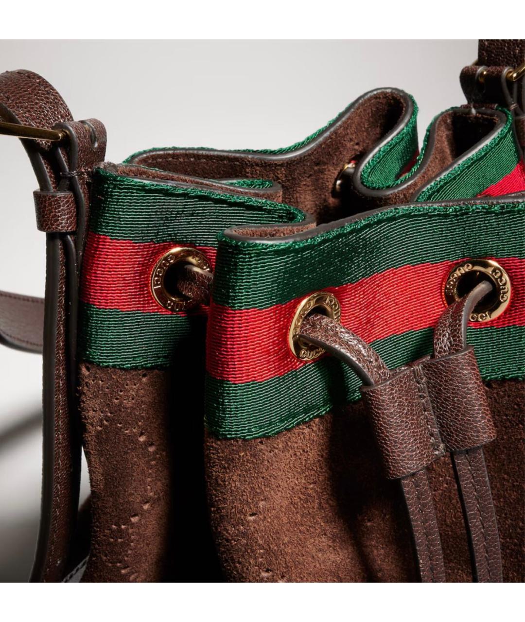 GUCCI Коричневая замшевая сумка через плечо, фото 5