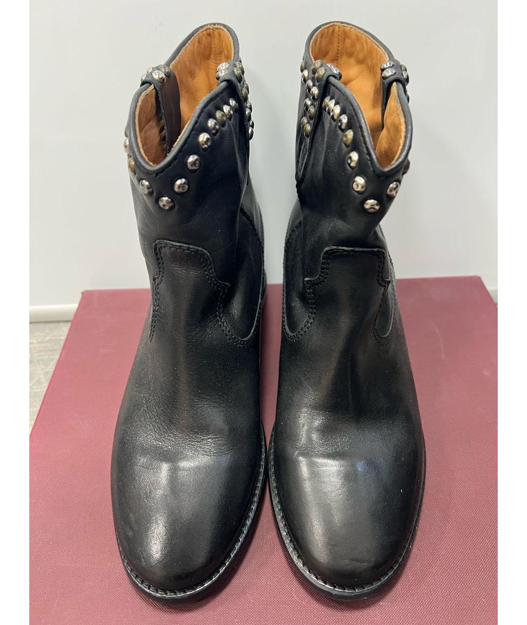 ISABEL MARANT Черные кожаные полусапоги, фото 3