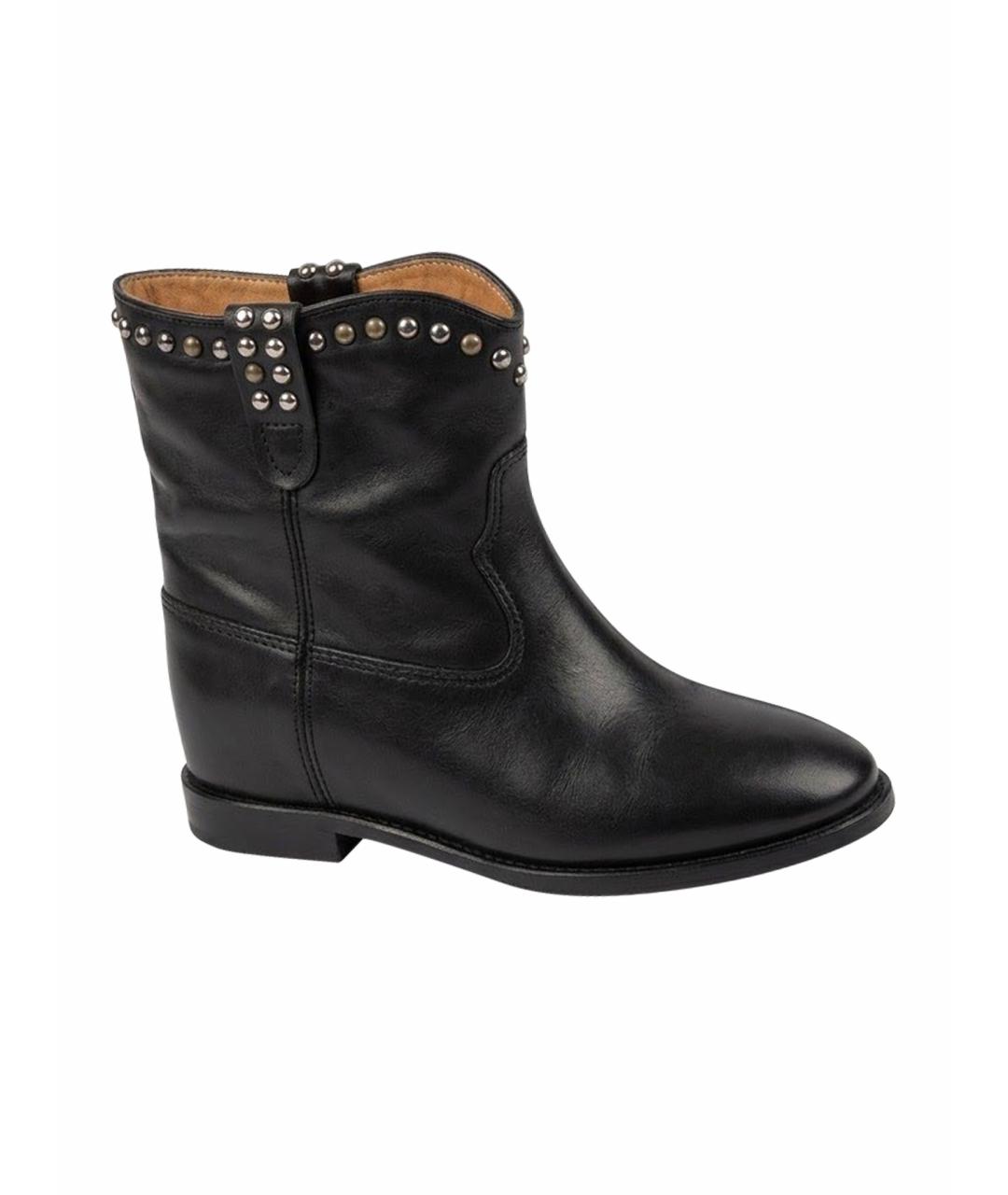 ISABEL MARANT Черные кожаные полусапоги, фото 1