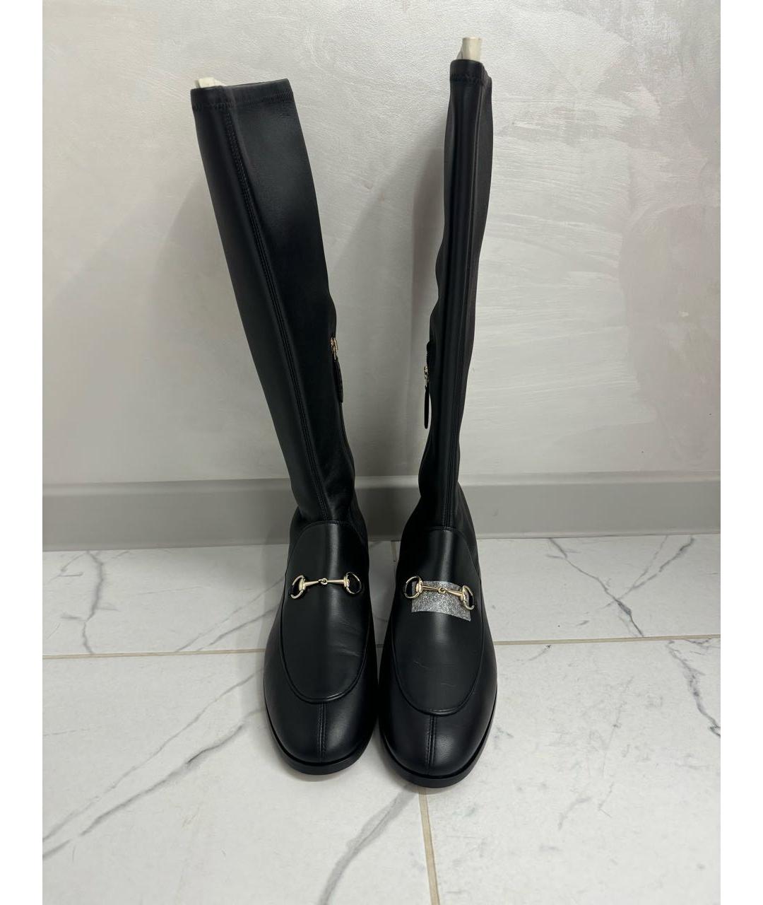 GUCCI Черные кожаные сапоги, фото 2