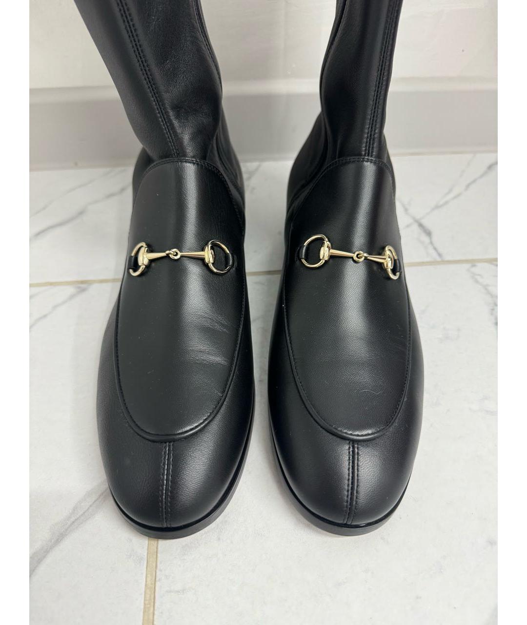 GUCCI Черные кожаные сапоги, фото 3