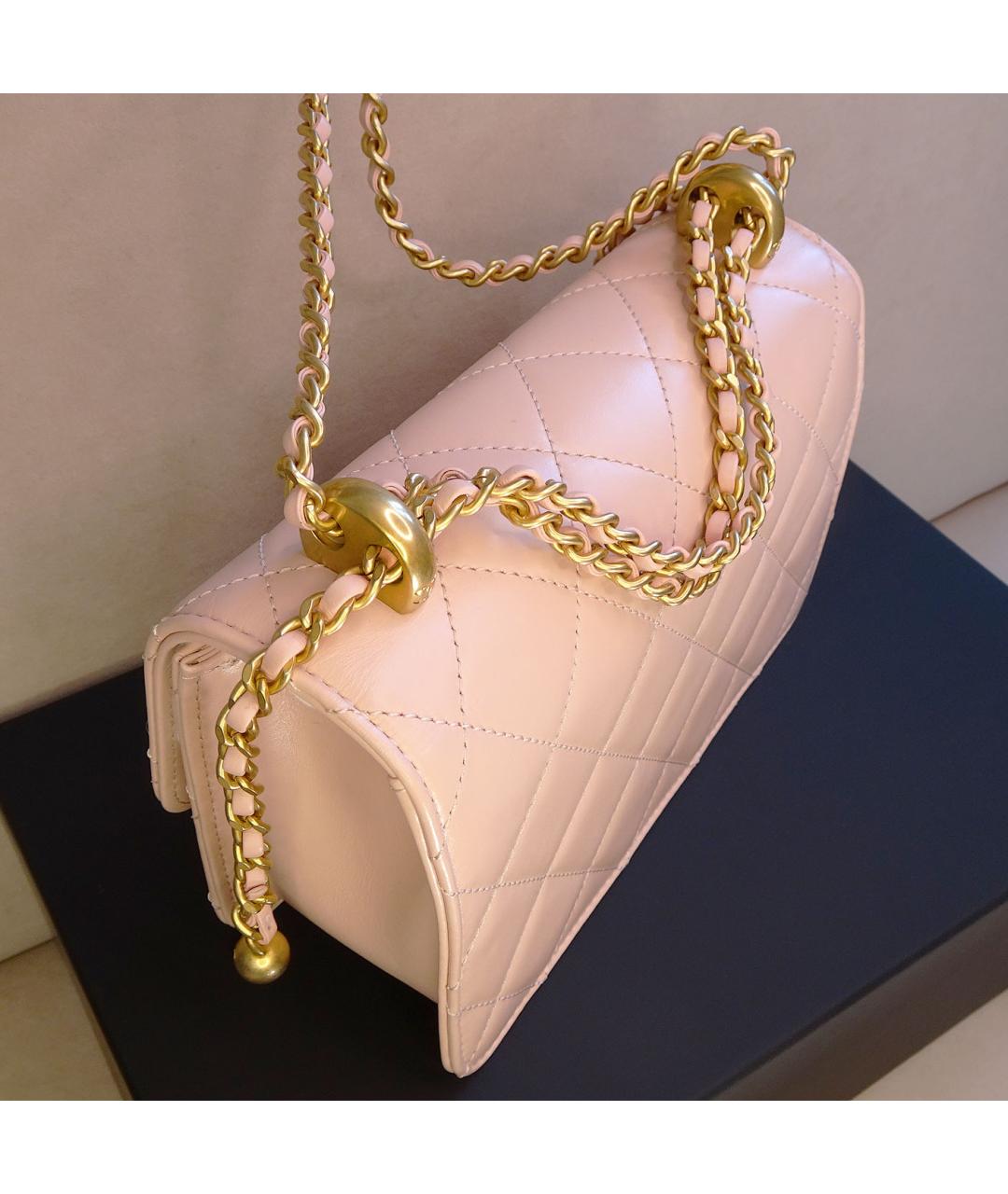 CHANEL Розовая кожаная сумка через плечо, фото 4