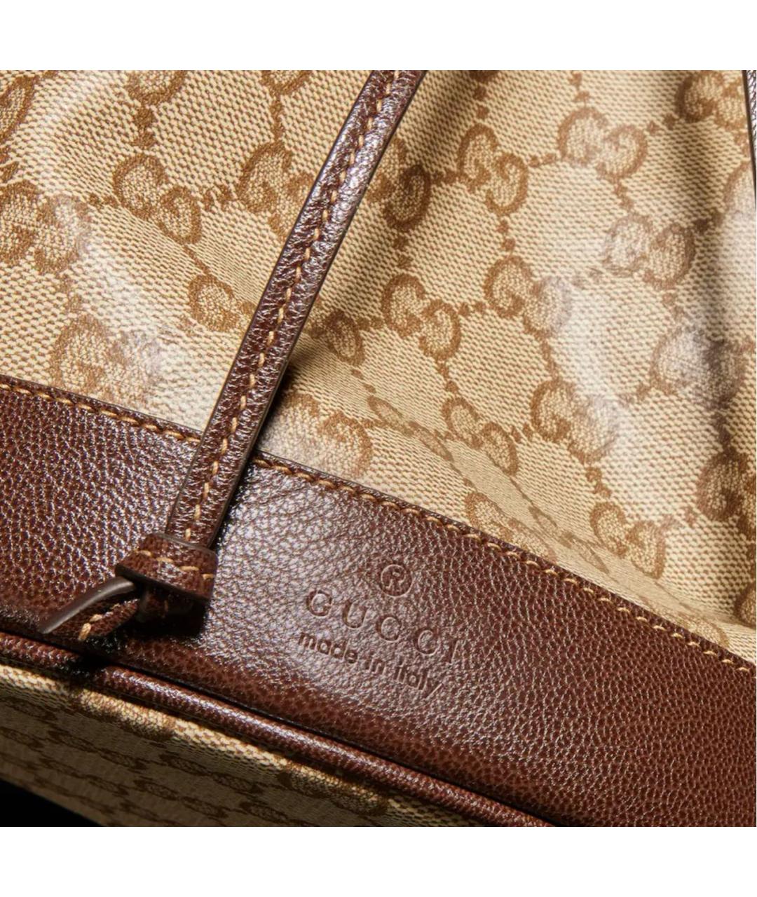 GUCCI Бежевая сумка через плечо из канвы, фото 3