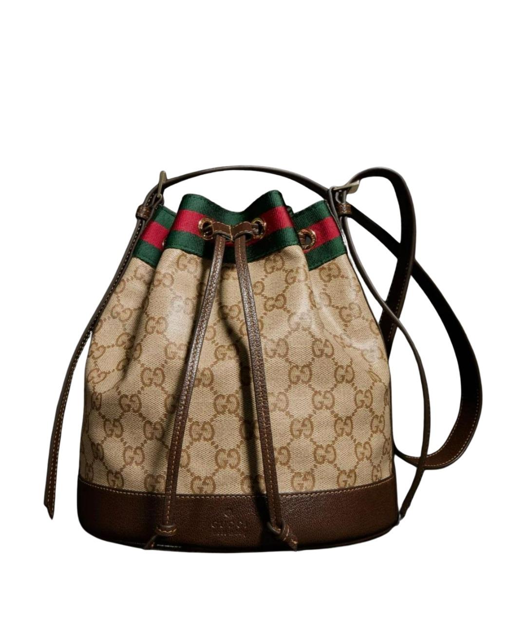 GUCCI Бежевая сумка через плечо из канвы, фото 1