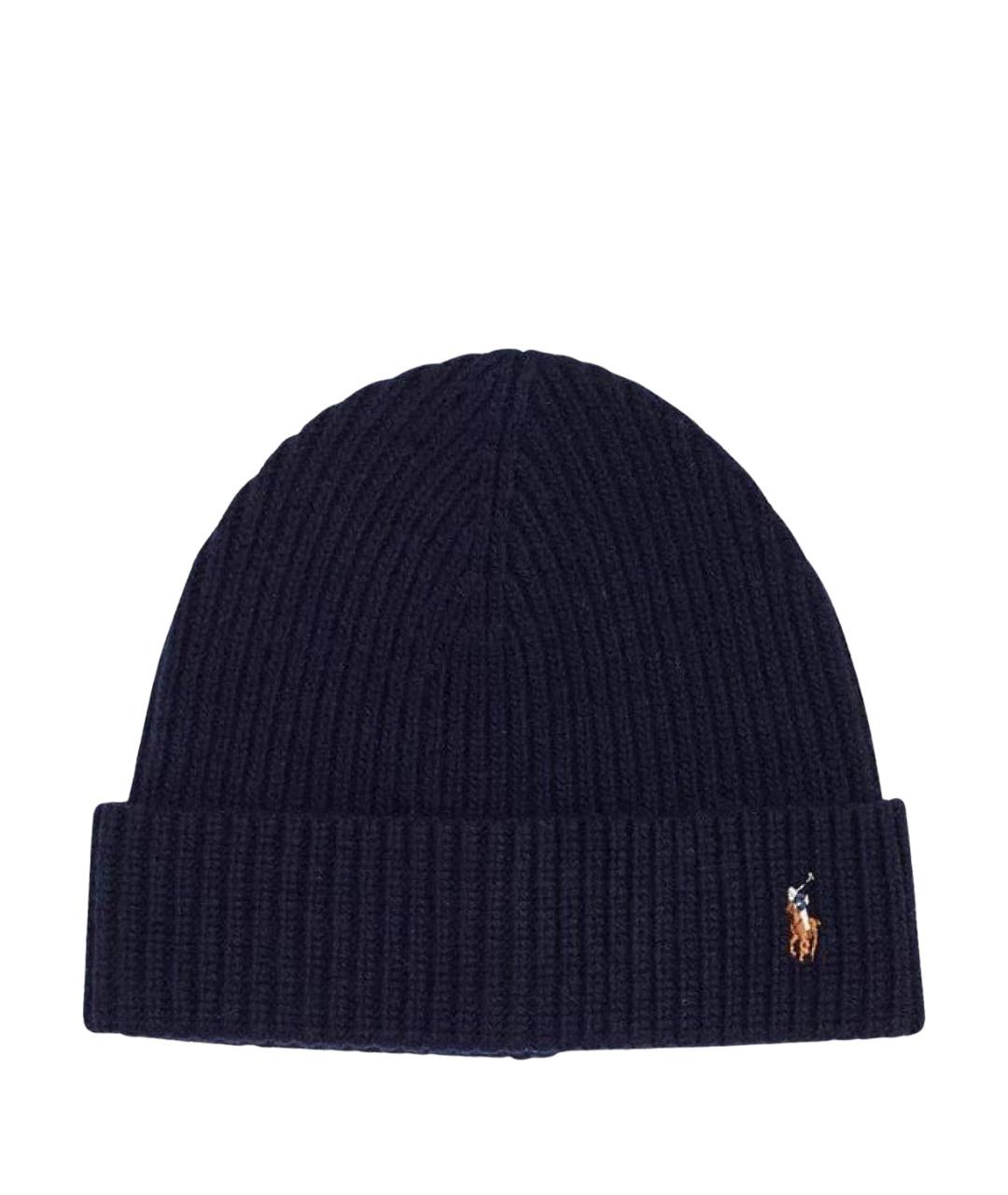 POLO RALPH LAUREN Темно-синяя шерстяная шапка, фото 1