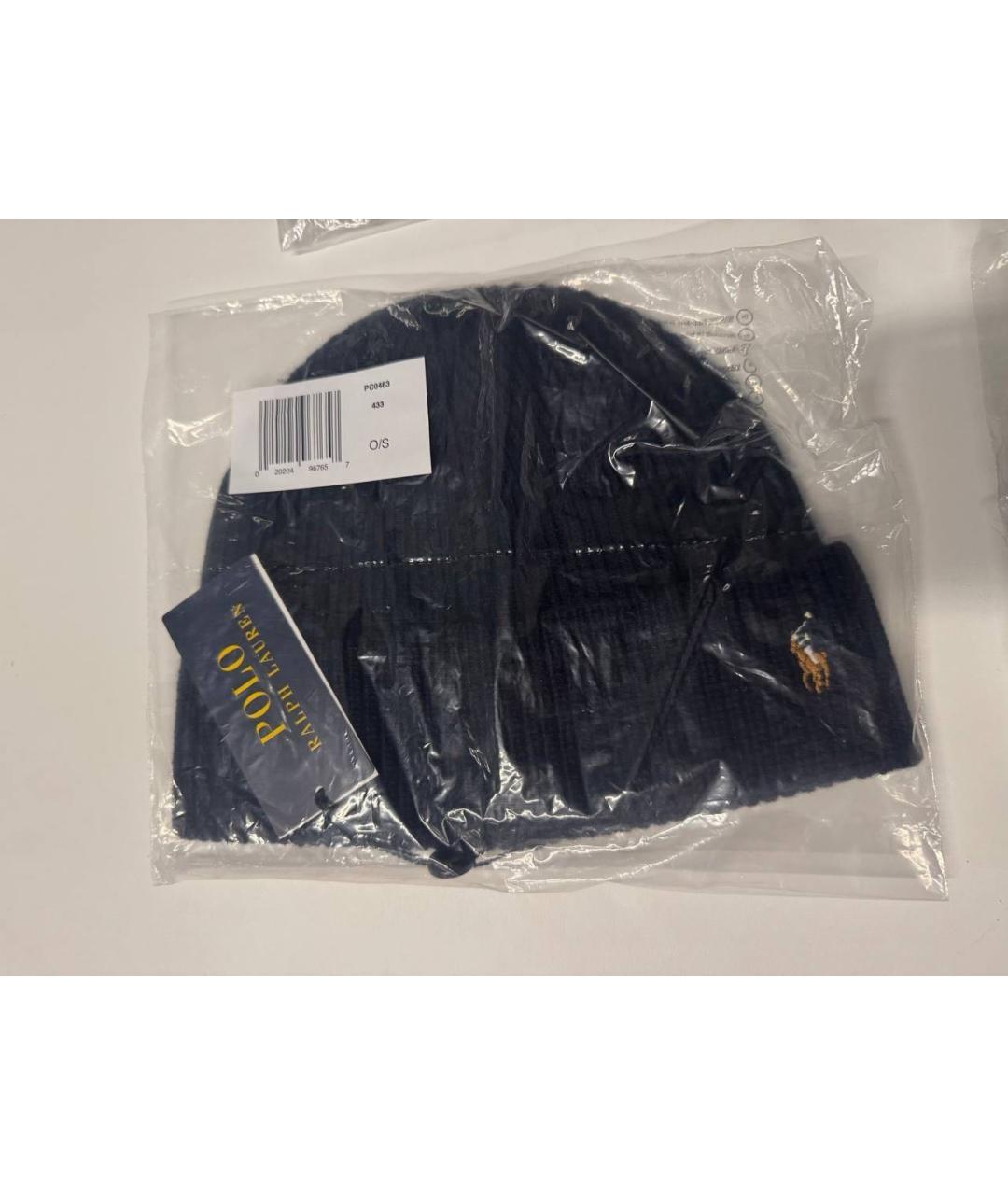 POLO RALPH LAUREN Темно-синяя шерстяная шапка, фото 3