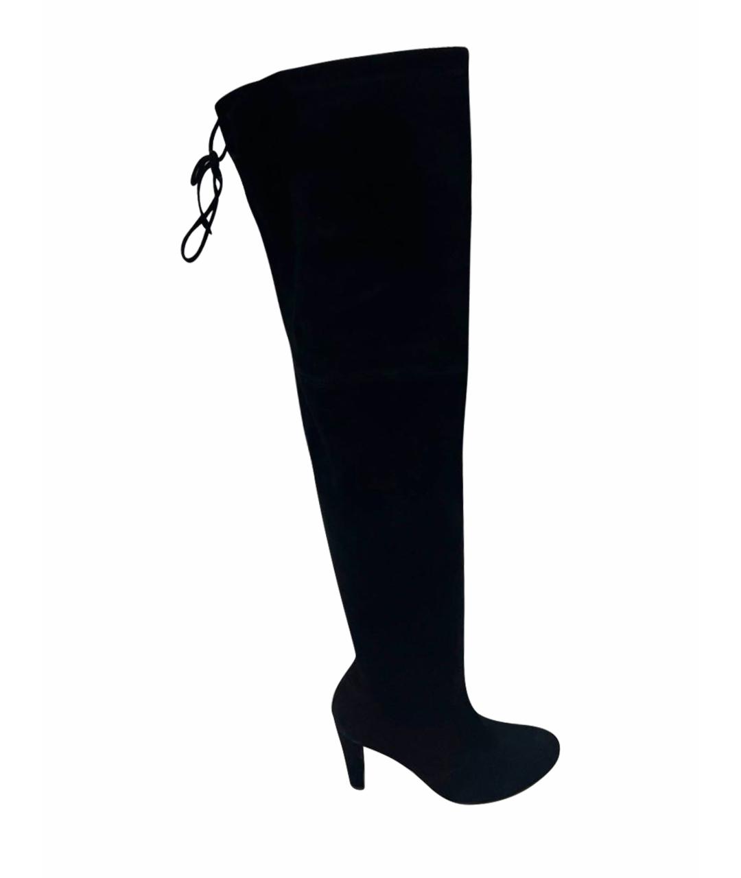 STUART WEITZMAN Черные замшевые ботфорты, фото 1