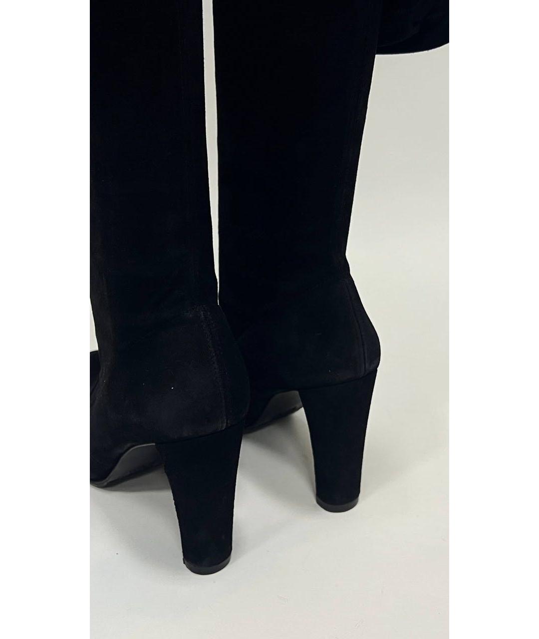 STUART WEITZMAN Черные замшевые ботфорты, фото 8