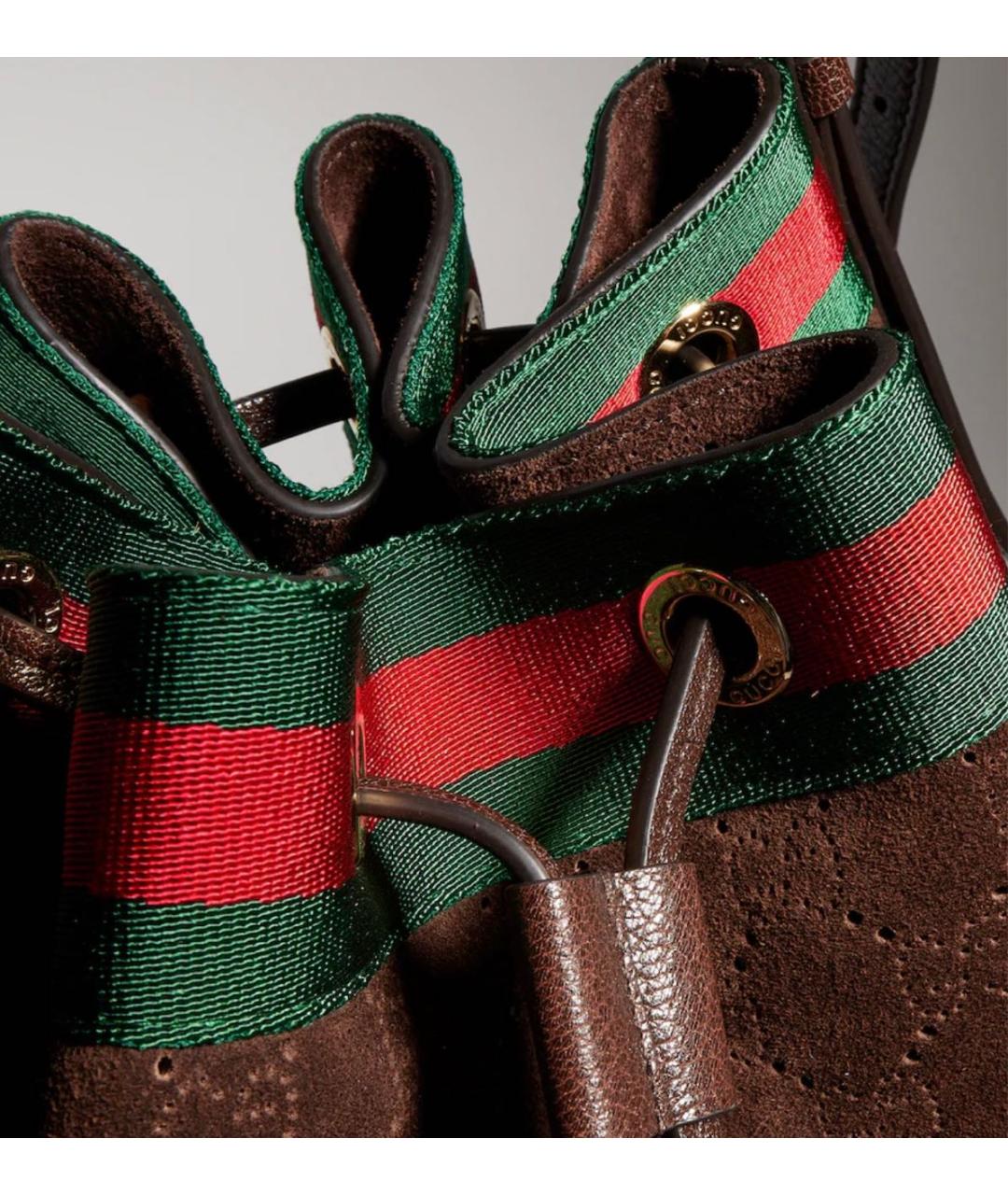 GUCCI Коричневая замшевая сумка через плечо, фото 4