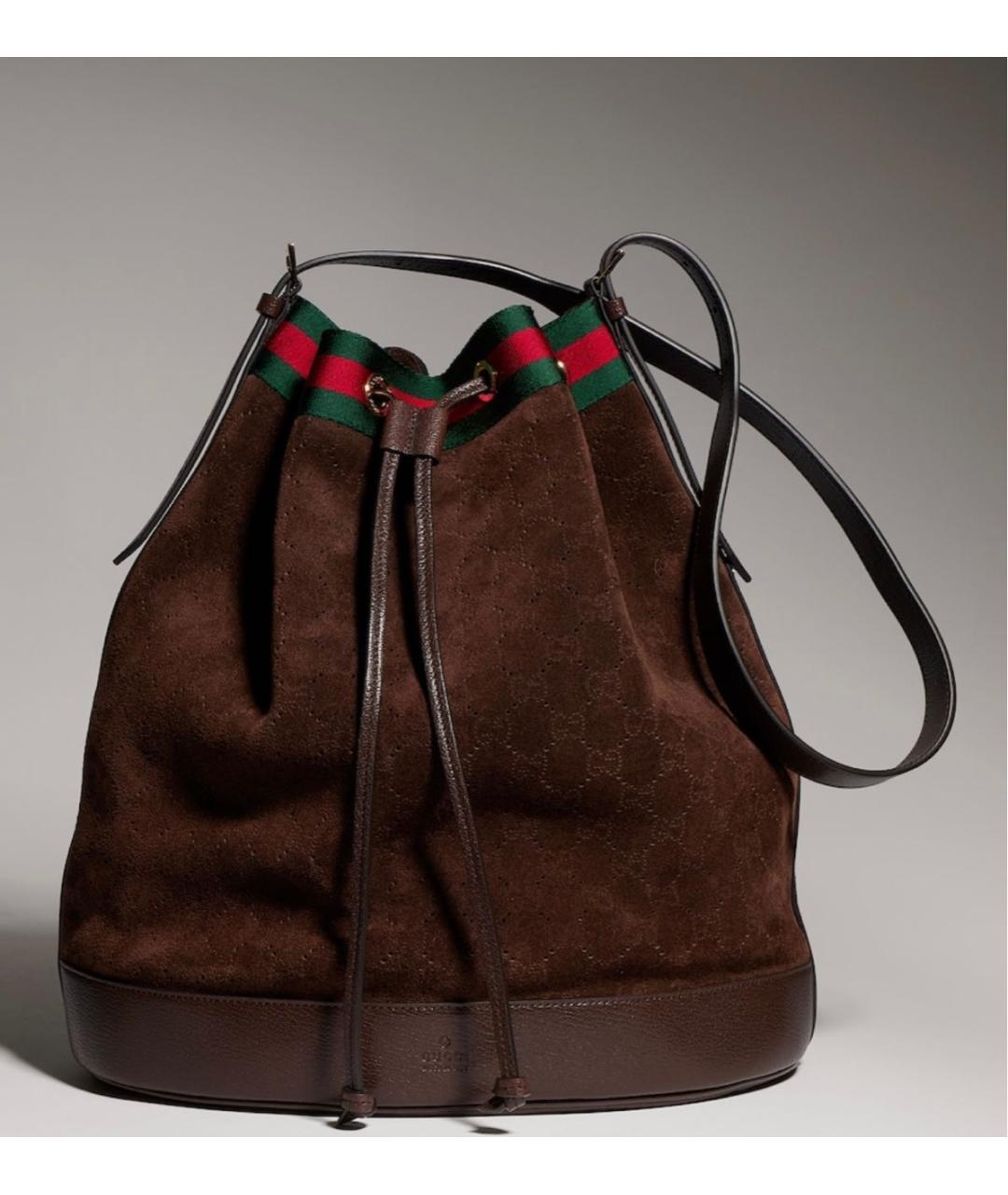 GUCCI Коричневая замшевая сумка через плечо, фото 6