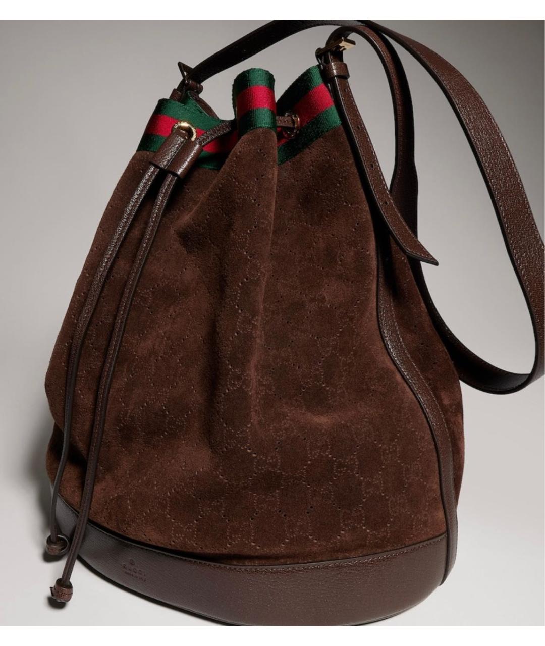 GUCCI Коричневая замшевая сумка через плечо, фото 2