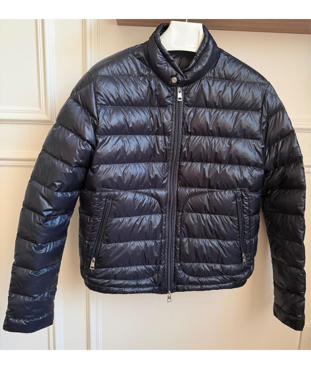 MONCLER Темно-синяя полиамидовая куртка, фото 6
