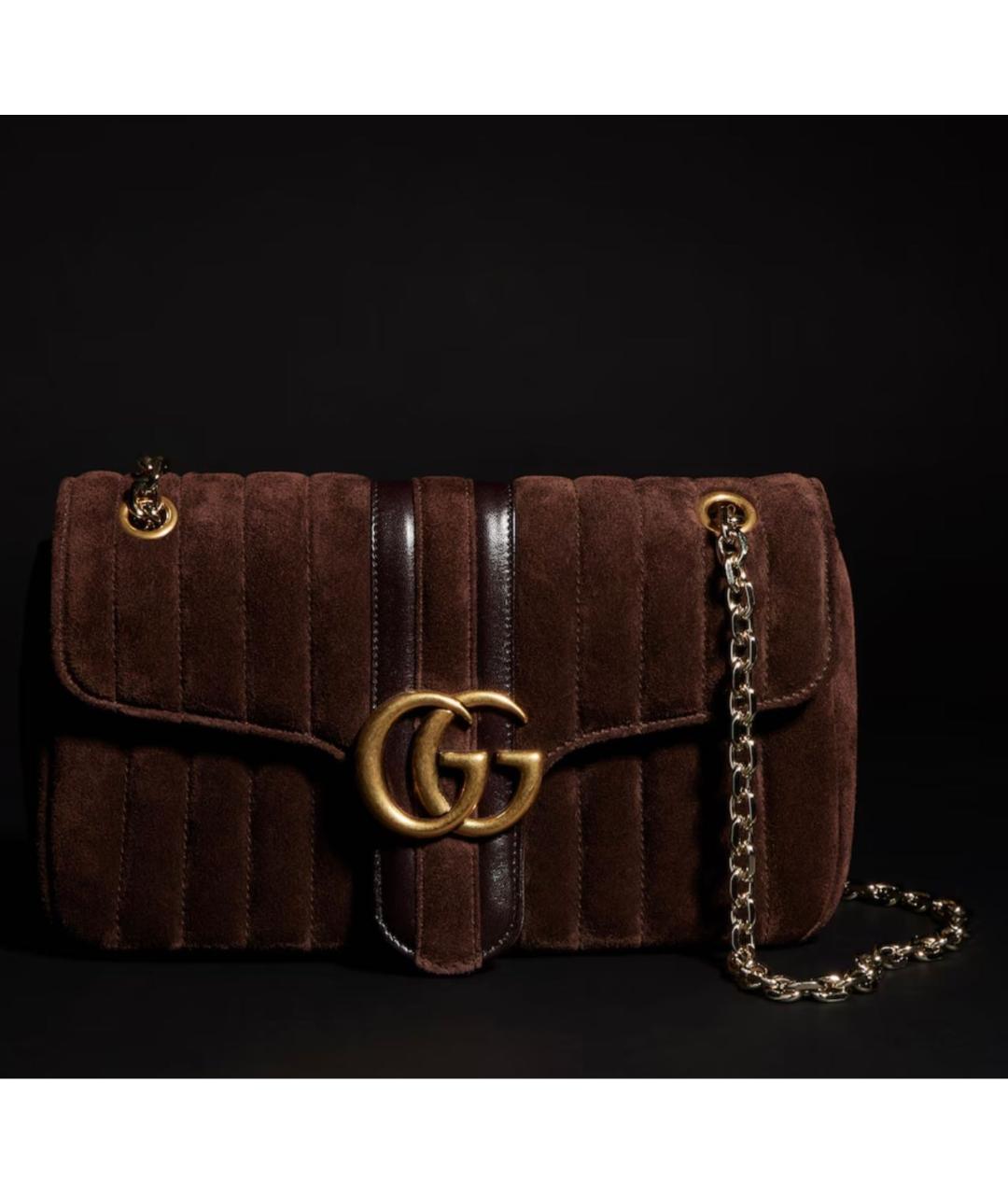 GUCCI Коричневая замшевая сумка через плечо, фото 6
