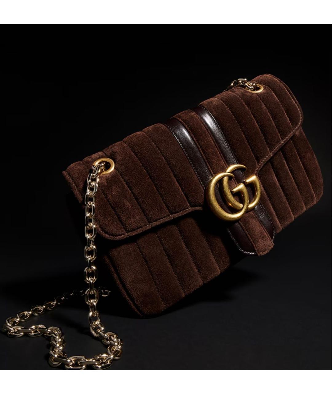 GUCCI Коричневая замшевая сумка через плечо, фото 2