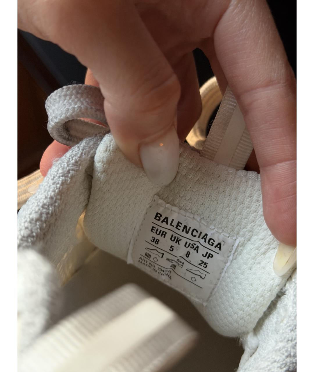 BALENCIAGA Белые текстильные кроссовки, фото 5