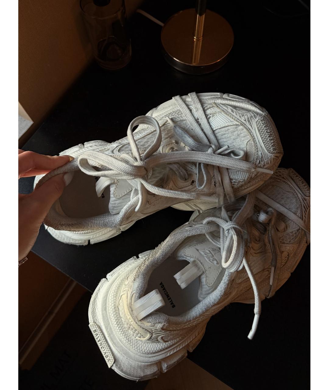 BALENCIAGA Белые текстильные кроссовки, фото 3