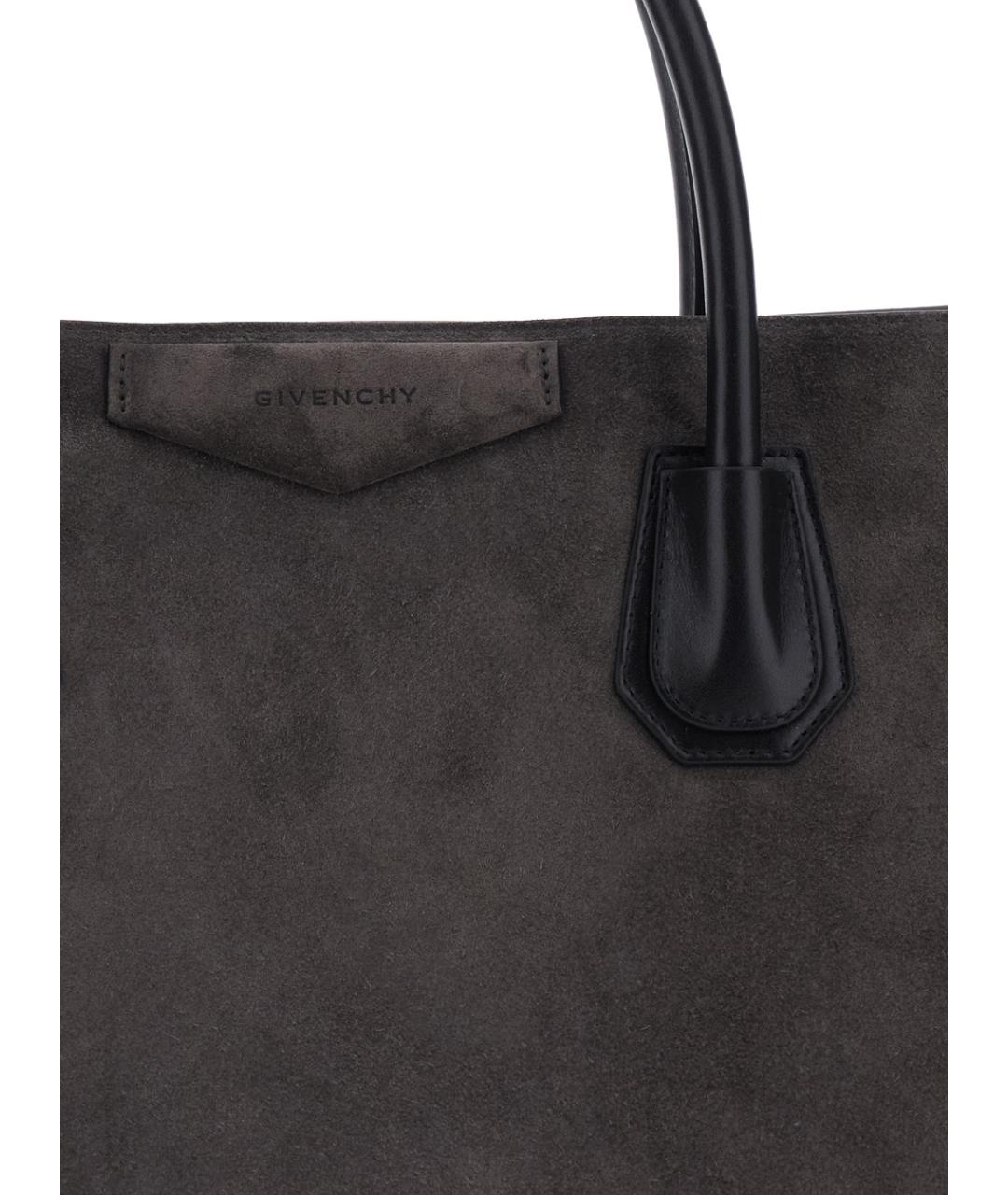 GIVENCHY Серая кожаная сумка тоут, фото 3