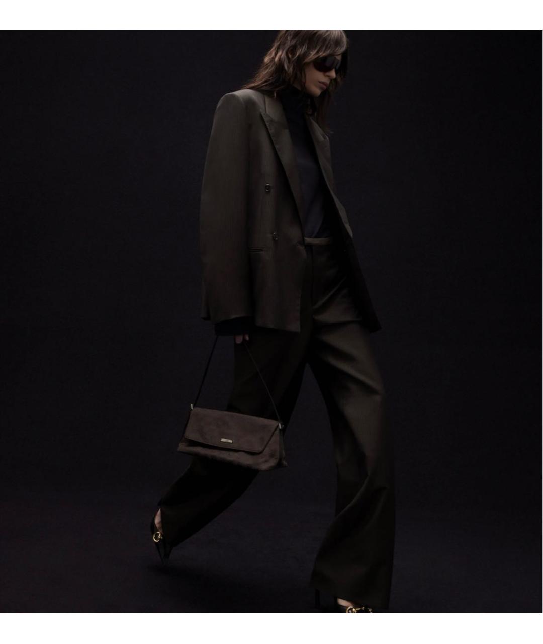 GUCCI Коричневая сумка через плечо из канвы, фото 5
