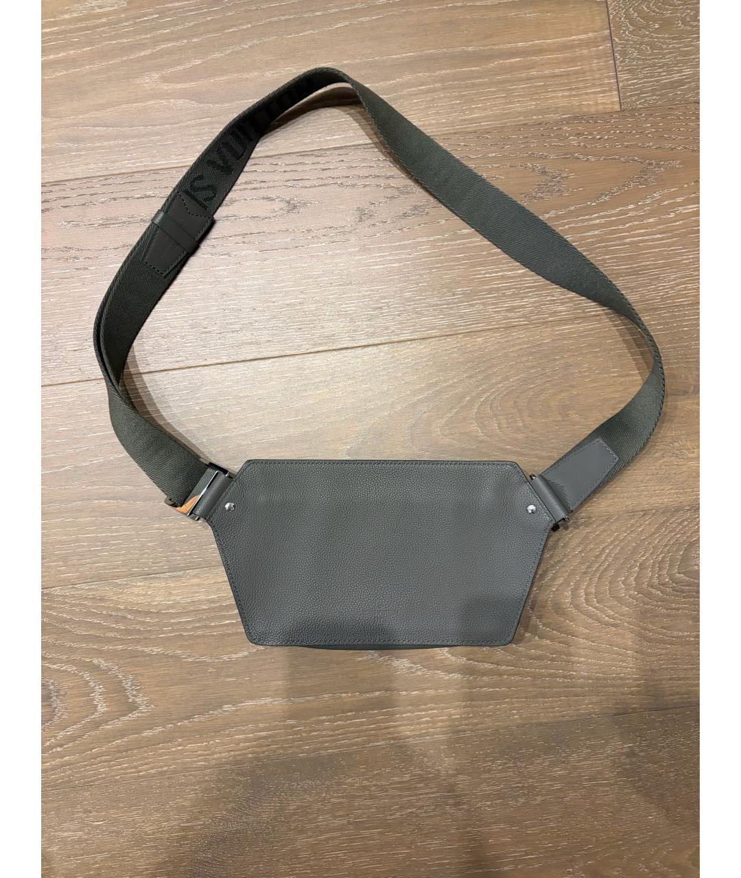 LOUIS VUITTON Хаки кожаная поясная сумка, фото 3